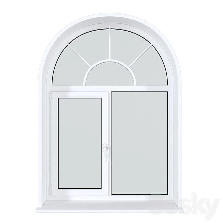 A set of arched plastic windows 18